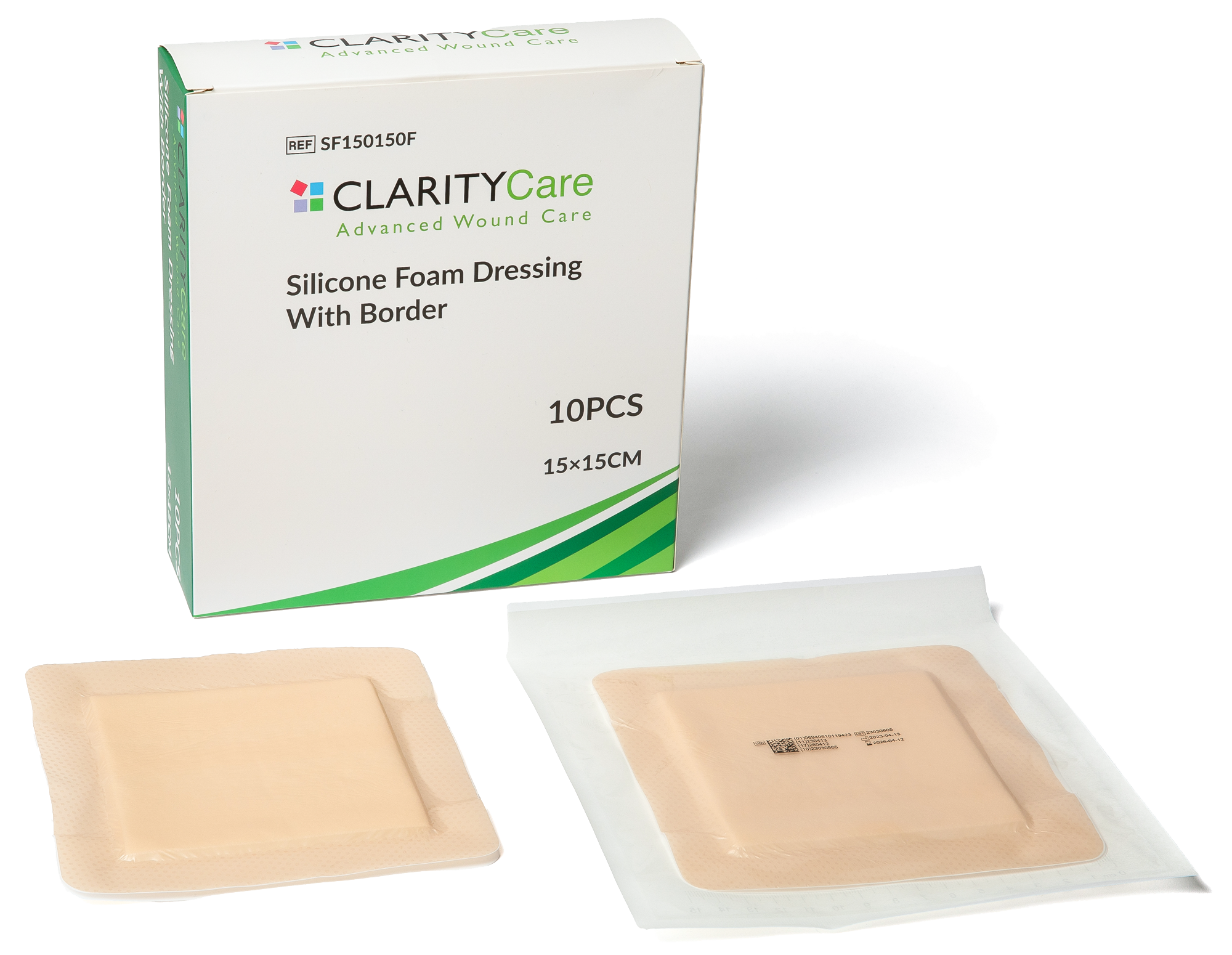 Clarity Care Silicone Foam Dressing with Border